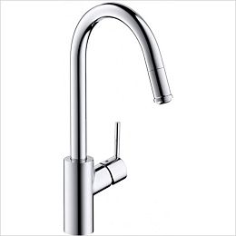 Смеситель для кухни Hansgrohe Talis M52 на 1 отв, поворотный излив: 20.9см с вытяжным душем, 1jet, h:26см, sBox, цвет: хром купить в Москве: интернет-магазин StudioArdo