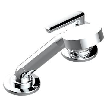 Смеситель  THG System Cristal a manettes устанавливаемый на борту с ручным душем с ручкой одновременной регулировки – потока/температуры