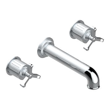 THG Hamptons Смеситель для раковины, настенный, цвет: хром