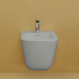 Kerasan Tribeca Биде подвесное 55см, c 1 отв под смеситель, c креплением WB9N, цвет: Grigio matt купить в Москве: интернет-магазин StudioArdo