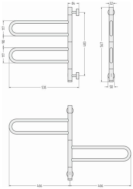 Сунержа Парео 4.0 Полотенцесушитель электрический 56,7x53,5 Матовая шампань