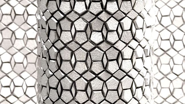 Микромозаика  Sergio Savino Pentagoni 30х30.8см, настенная, цвет: Aluminium