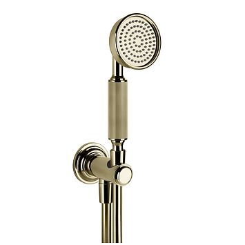 Gessi Venti20 Комплект для душа с ручным душем, шлангом 1500 мм., держателем с подводом воды, Brass PVD