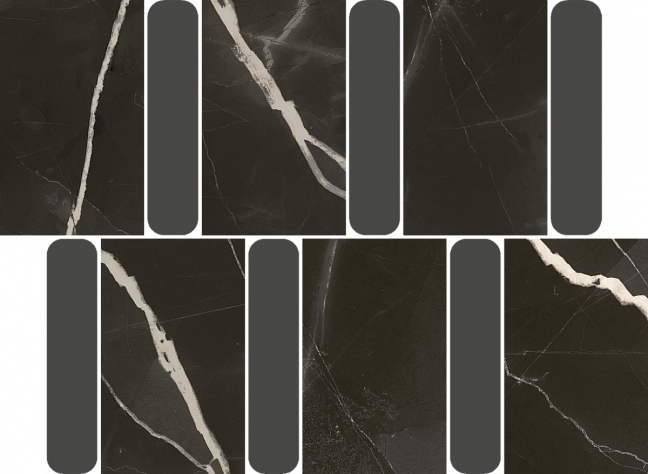 Italon Керамогранитная мозаика Stellaris Black Argan 36,8x26,9x0,9 Матовая