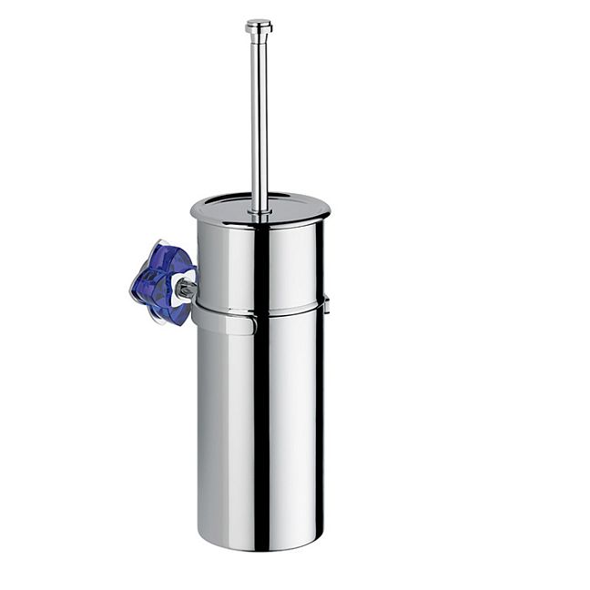 THG P&eacute;tale de cristal bleu Ёршик для туалета, подвесной, цвет: хром/синий хрусталь