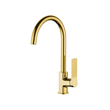 Nemo NM-1331-BG Смеситель для раковины с донным клапаном, поворотный излив BRUSH GOLD
