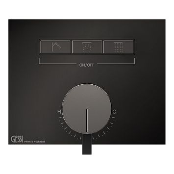 Gessi Hi-Fi Смеситель для душа, с включением до 3 источников одновременно (внешняя часть), Black Metal PVD