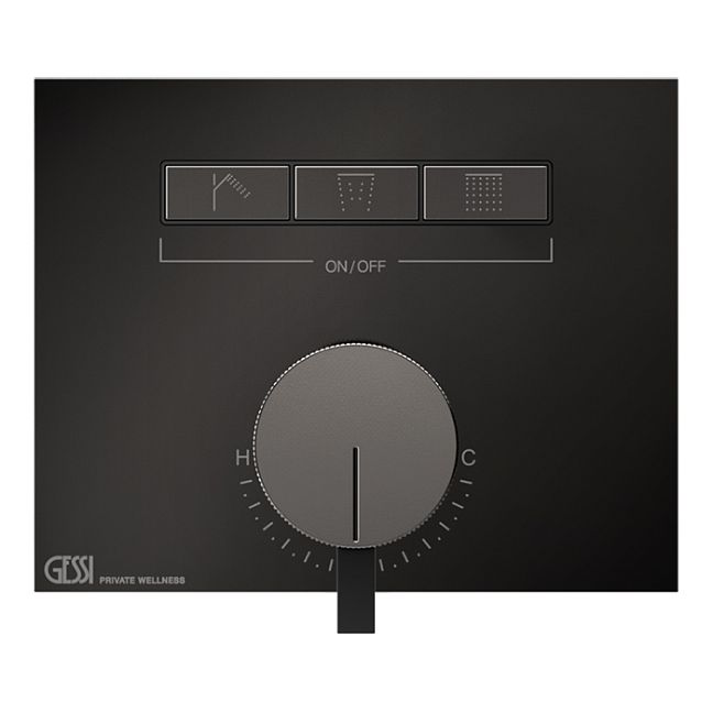 Gessi Hi-Fi Смеситель для душа, с включением до 3 источников одновременно (внешняя часть), Black Metal PVD
