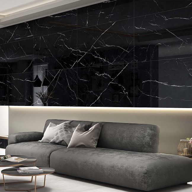 Керамогранит ART NATURA Ceramica Marmo Nero Marquina 60x120х0,9 Black Panther