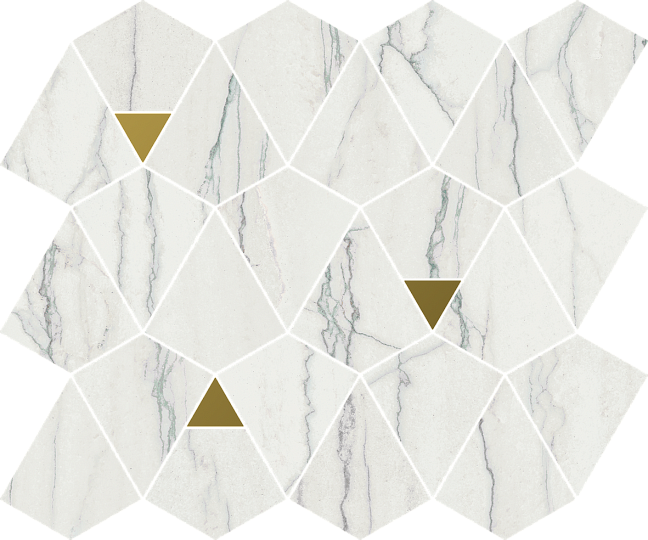 Italon Керамогранитная мозаика Charme Advance Mosaico Platinum Vertex 25,8x30