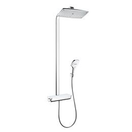 Душевая система Hansgrohe Raindance Select 360 Showerpipe, с верхним душем 36х19см, термостатический смеситель, с ручным душем, цвет: хром/белый купить в Москве: интернет-магазин StudioArdo