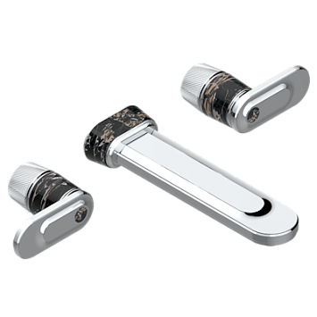 Внешняя часть смесителя THG Corvair Portoro with lever встраиваемого в стену для раковины на три отверстия с изливом СУПЕР ГОЛИАФ- без выпуска