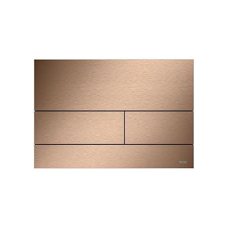 Tece Square II Панель смыва с двумя клавишами. Металл с PVD покрытием, цвет матовое красное золото