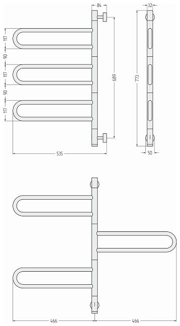 Сунержа Парео 4.0 Полотенцесушитель электрический 77,3x53,5 Золотой шёлк