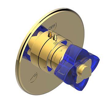 THG Pétale de cristal bleu Переключатель встраиваемый, внешняя часть, цвет: золото