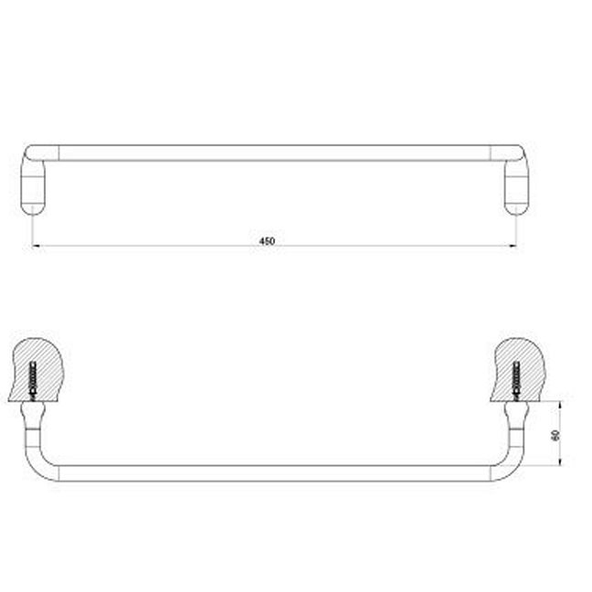 Gessi Goccia Полотенцедержатель 45см, хром