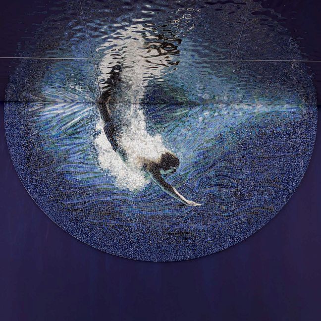 Художественное панно из стеклянной мозаики Погружение ART NATURA 300x150см, смальта