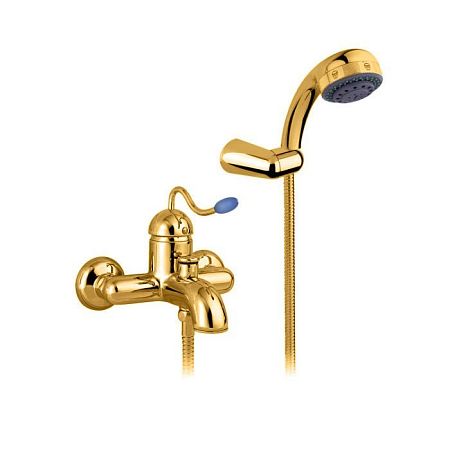 Nicolazzi Signal Смеситель для ванны, однорычажный, настенный, с душем, цвет: золото