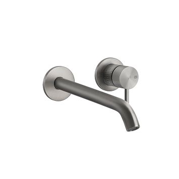 Gessi 316 Встраиваемый смеситель для раковины с изливом 200-170мм (внешняя часть), steel brushed