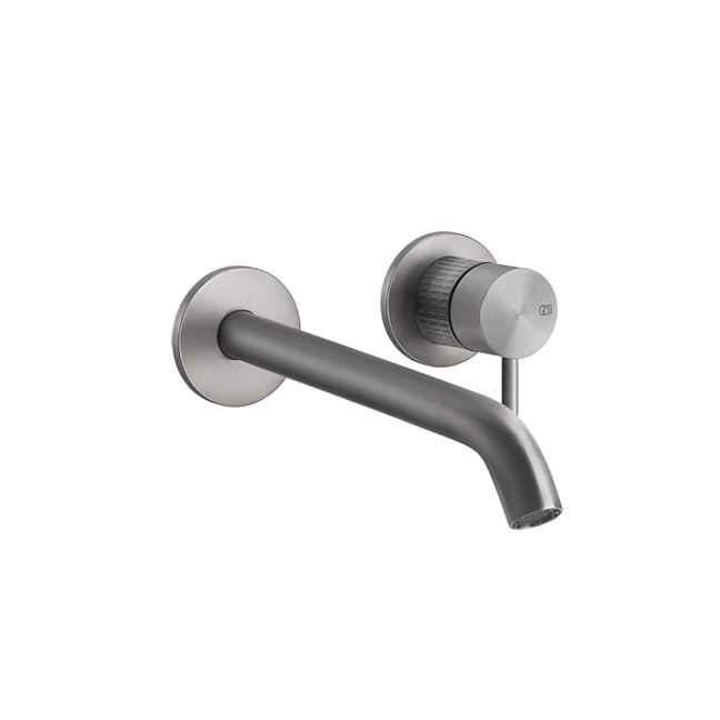 Gessi 316 Встраиваемый смеситель для раковины с изливом 200-170мм (внешняя часть), steel brushed
