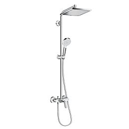 Душевая система Hansgrohe Crometta E 240 SHP 102см, с верхним душем 240х240мм., ручным дешем и однорычажным семесителем, цвет: хром ЦЕНА по АКЦИИ купить в Москве: интернет-магазин StudioArdo