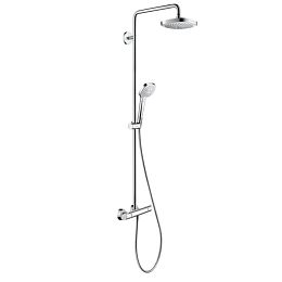 Душевая система Hansgrohe Croma Select E 180 Showerpipe, верхний душ 187мм, с ручным душем и смесителем, цвет: белый/хром купить в Москве: интернет-магазин StudioArdo