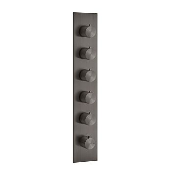 Gessi 316 Встраиваемый термостатический смеситель на 5 источников, резьба 3/4 (внешние части), brushed black metal pvd