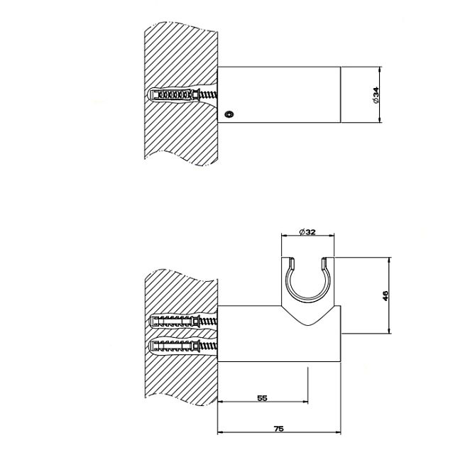 Gessi 316 Держатель для душевой лейки поворотный, steel brushed