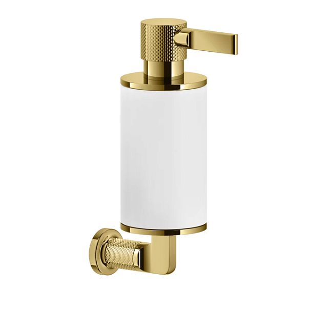 Gessi Inciso Дозатор для жидкого мыла настенный, белый/золото
