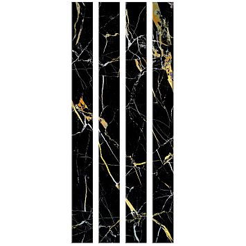 Стеклянный профиль Sicis You Glass  Electric Marble Marquinia Black 26,2 x 300 x 6 мм