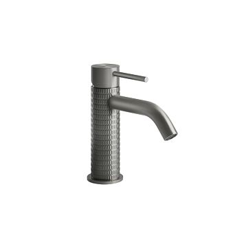 Gessi 316 Смеситель для раковины на 1 отверстие, без донного клапана, излив 123мм, steel brushed