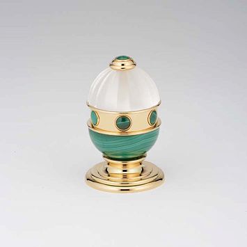 THG Cheverny Malachite Вентиль смесителя для раковины, вставки малахит, цвет: полированное золото