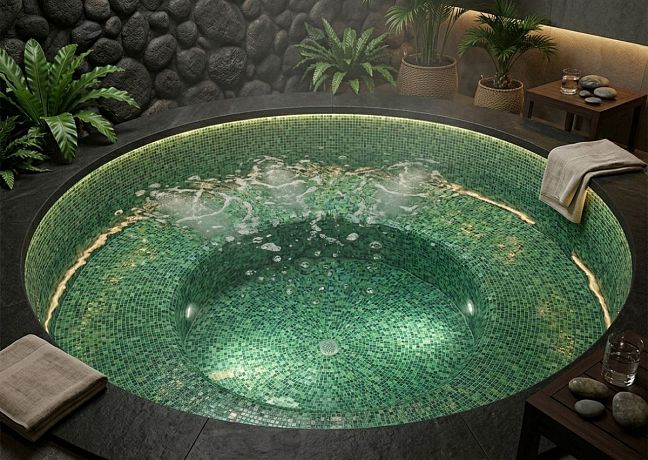 ART NATURA Смесь из стеклянной мозаики Primavera 2x2 Зеленые джунгли матрица 322х322 на пленке