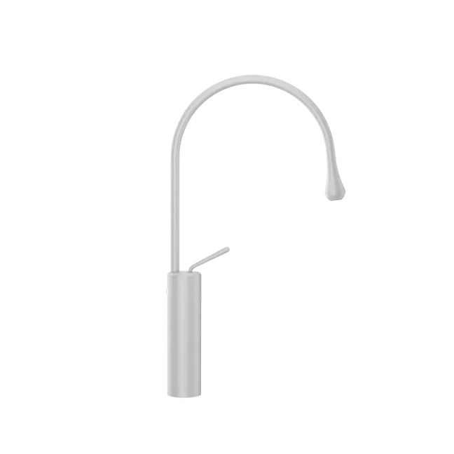 Gessi Goccia Смеситель для раковины на 1 отверстие, высокий, излив 244мм R=125, белый