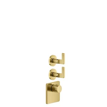 Gessi Inciso Встраиваемый термостатический смеситель на 2 источника, резьба 3/4 (внешние части), золото
