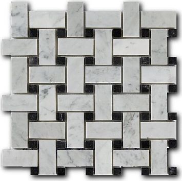 Мозаика ART NATURA Basket Weave Bianco + Nero 30,5x30,5