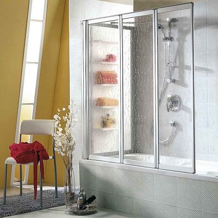 Шторка для ванны Duka Multi 3000 со складной трехсекционной дверью  и боковым элементом Акриловое стекло - 3мм