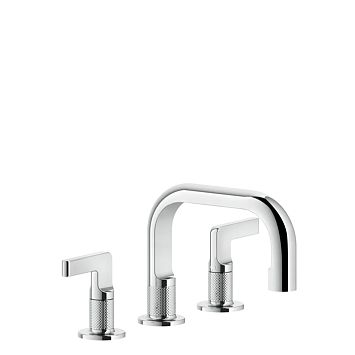 Gessi Inciso Смеситель для раковины на 3 отверстия с донным клапаном, излив 140мм, h=145мм хром