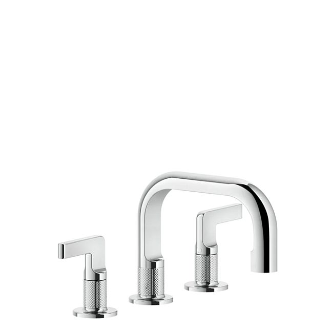 Gessi Inciso Смеситель для раковины на 3 отверстия с донным клапаном, излив 140мм, h=145мм хром