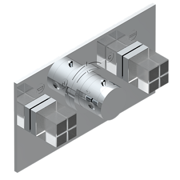 Накладка THG Soho с ручкой регулировки температуры и двумя маховиками для термостатического смесителя с горизонтальной установкой
