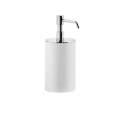 Дозатор для жидкого мыла Gessi Anello, настольный, белый, цвет (149) матовый никель.