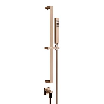 Gessi Rettangolo Душевая стойка с ручным душем и выводом воды из стены, медь