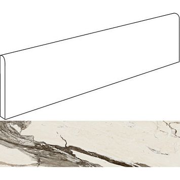 Italon Плинтус из керамогранита Avantgarde Calacatta Warm 7,2x80 Battiscopa Cer