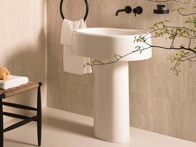 Cielo Itaca Пьедестал для раковины 21x30x67h см, со сливом в пол, с креплениями, цвет: White Lucido