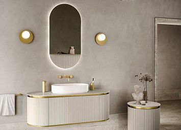 Комплект мебели Oasis Naos, подвесной, столешница: покрытие Purefeel , Отделка: Матовый лакированный цвет "Corda Elegance" / Сатиновое золото