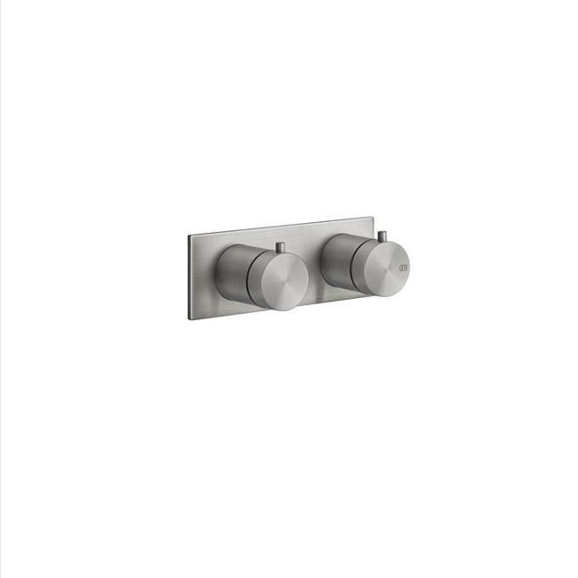 Gessi 316 Термостатический смеситель, с подключением на 3/4, фильтр, на 3 источника (внешняя часть), steel brushed