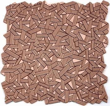 Микромозаика Sergio Savino Fasce Rigate 30x30 Red Brown Bronze