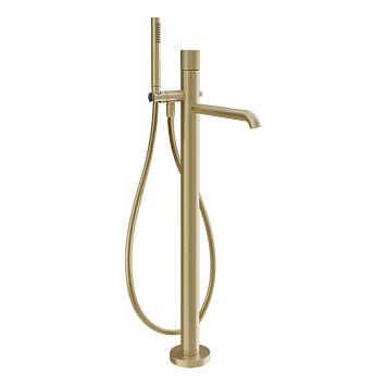 Gessi Habito Rigato Смеситель для ванны напольный, однорычажный, Brass Brushed PVD