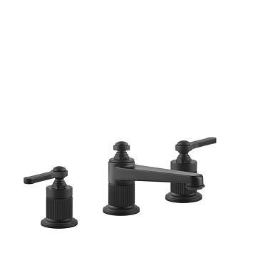 Gessi Venti20 Смеситель для раковины на 3 отверстия, высота излива 50 мм., в комплекте с донным клапаном, черный матовый