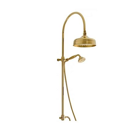 Nicolazzi Doccia Душевая стойка с верхним душем 20см, переключателем и ручным душем, Цвет: Gold